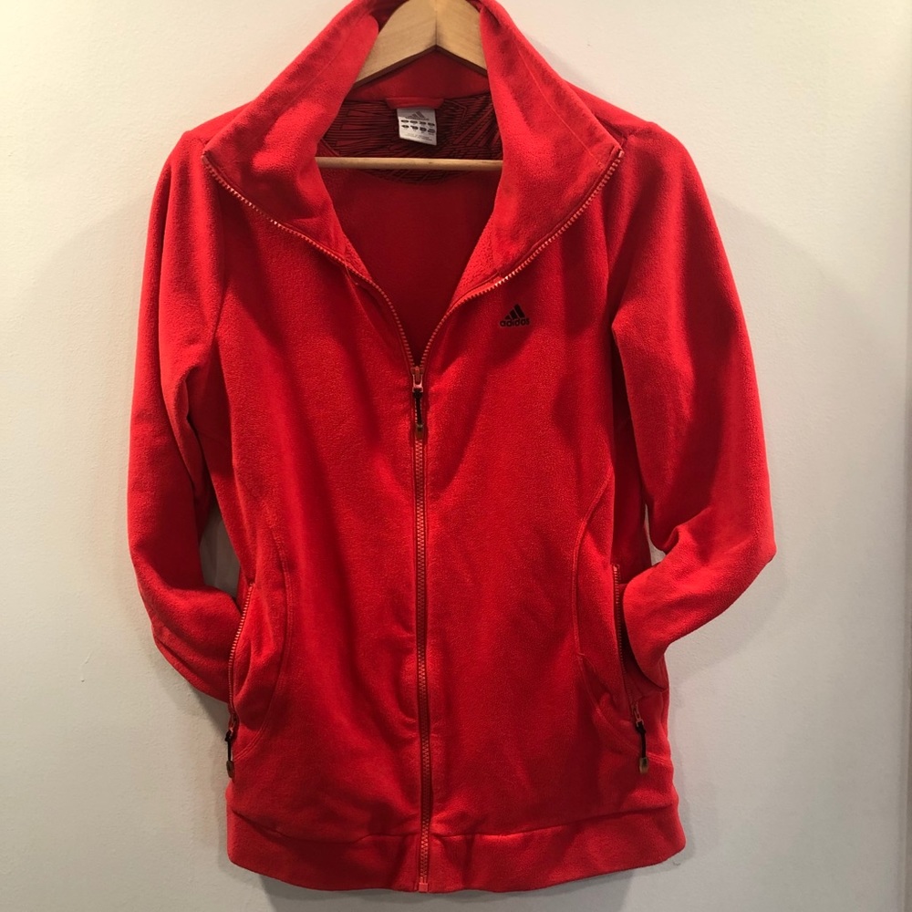 3/$15 Red Adidas full zip high neck fleece